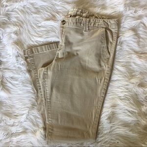 Khaki Mid-Rise Bootcut Dress Pants!